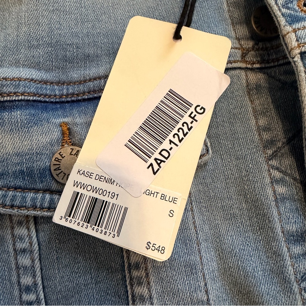 NWT ZADIG & VOLTAIRE KASE HOPE DENIM JACKET LIGHT BLUE SIZE SMALL - Picture 7 of 12
